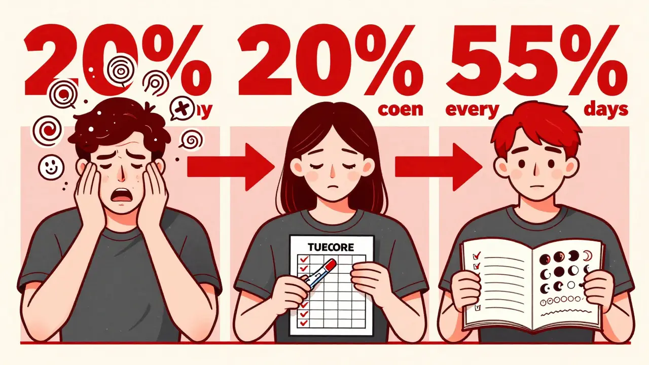 Three patients at different tapering stages with visual contrasts between rushed and gradual reduction.