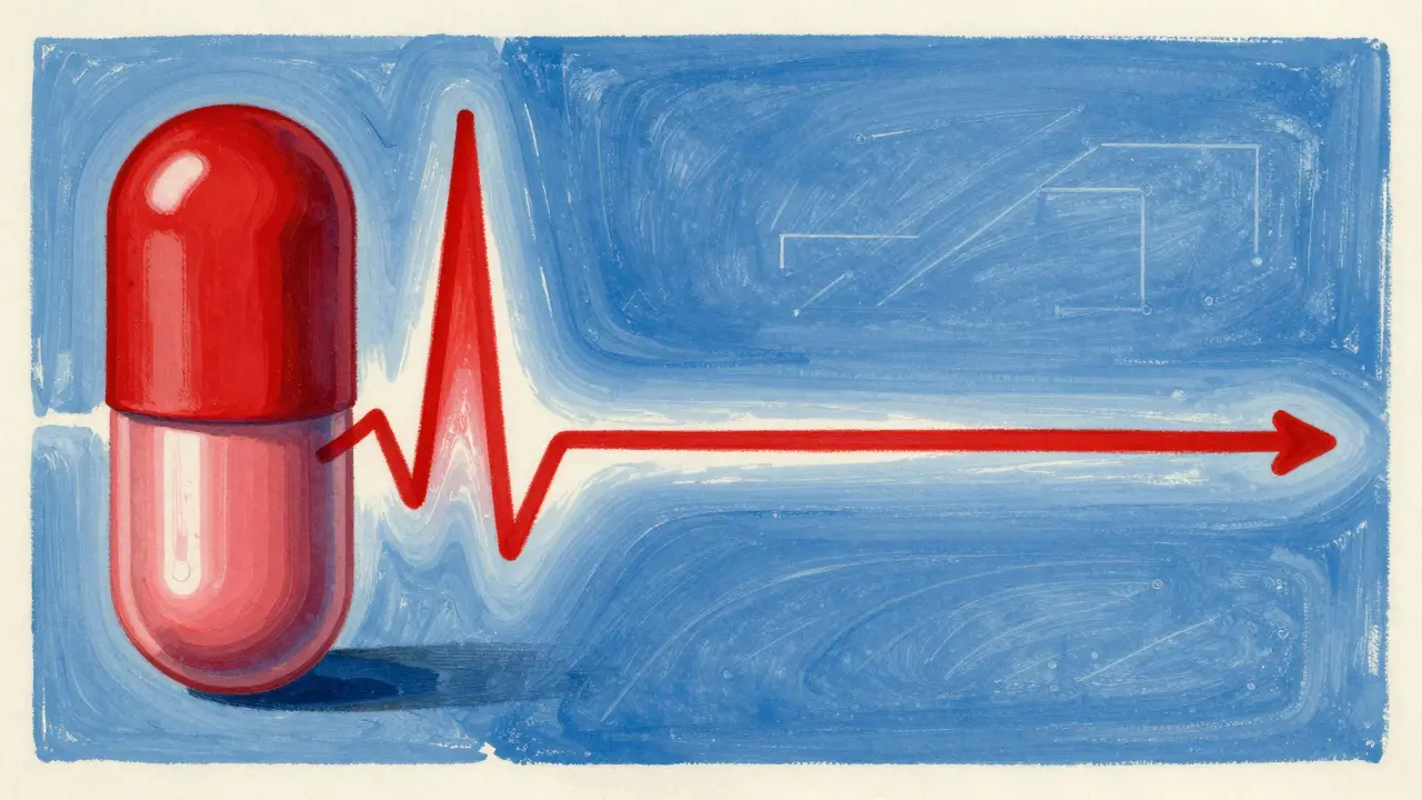 Stylized graphic comparing sharp spike versus slow hormone release curves.